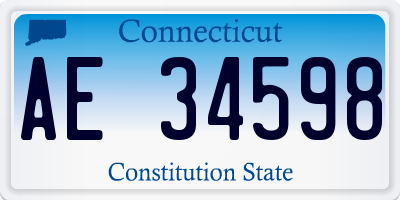 CT license plate AE34598