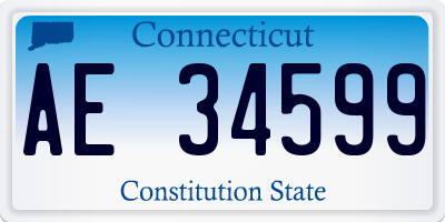 CT license plate AE34599