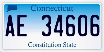 CT license plate AE34606