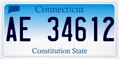 CT license plate AE34612
