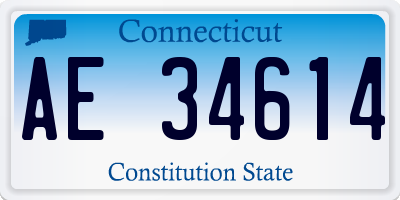CT license plate AE34614
