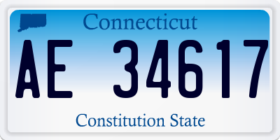 CT license plate AE34617