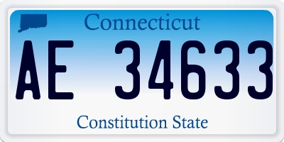 CT license plate AE34633