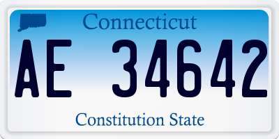 CT license plate AE34642
