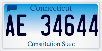 CT license plate AE34644