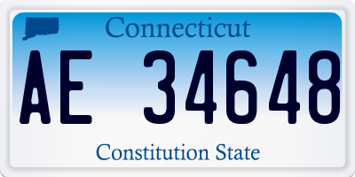 CT license plate AE34648