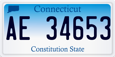 CT license plate AE34653