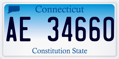 CT license plate AE34660