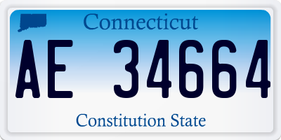 CT license plate AE34664