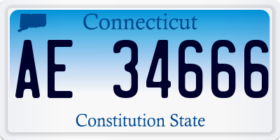 CT license plate AE34666