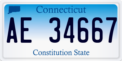CT license plate AE34667