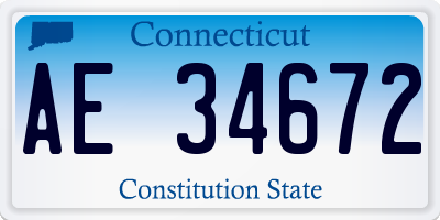 CT license plate AE34672