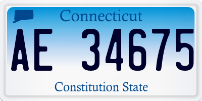 CT license plate AE34675