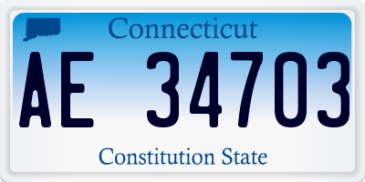 CT license plate AE34703