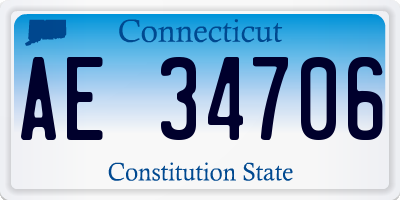 CT license plate AE34706