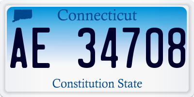 CT license plate AE34708