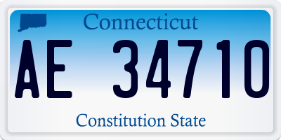 CT license plate AE34710