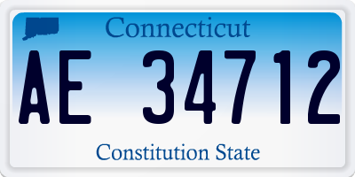 CT license plate AE34712