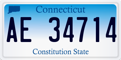 CT license plate AE34714