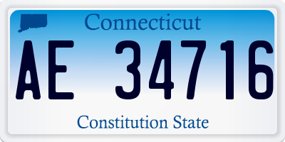 CT license plate AE34716