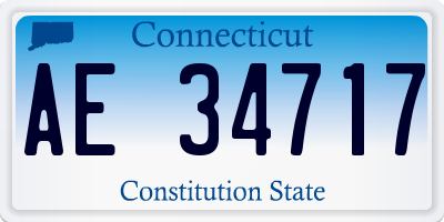 CT license plate AE34717