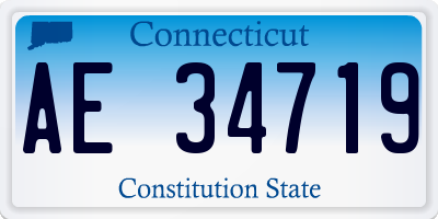 CT license plate AE34719
