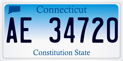 CT license plate AE34720