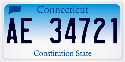 CT license plate AE34721