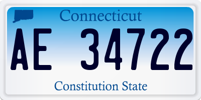 CT license plate AE34722