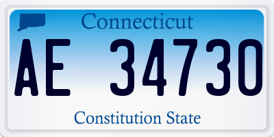 CT license plate AE34730