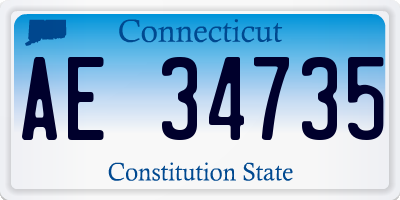 CT license plate AE34735