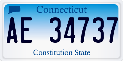 CT license plate AE34737