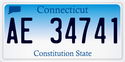 CT license plate AE34741