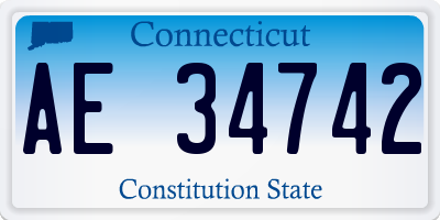 CT license plate AE34742