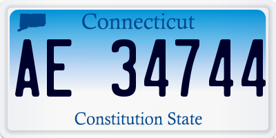 CT license plate AE34744