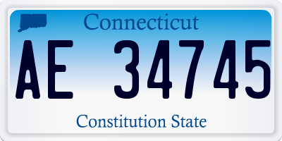 CT license plate AE34745