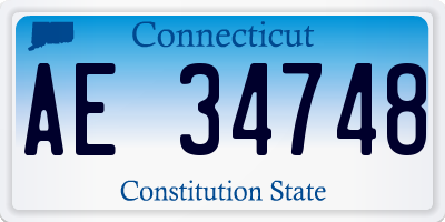CT license plate AE34748
