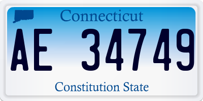 CT license plate AE34749
