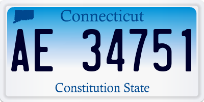 CT license plate AE34751