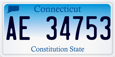 CT license plate AE34753