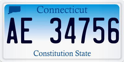 CT license plate AE34756