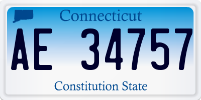CT license plate AE34757