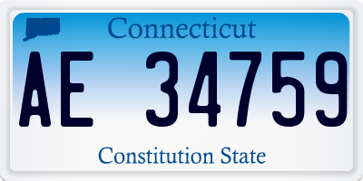 CT license plate AE34759