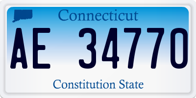 CT license plate AE34770