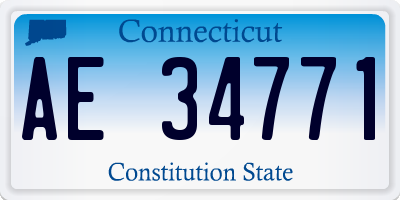 CT license plate AE34771