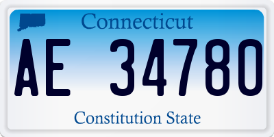 CT license plate AE34780
