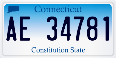 CT license plate AE34781