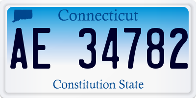 CT license plate AE34782