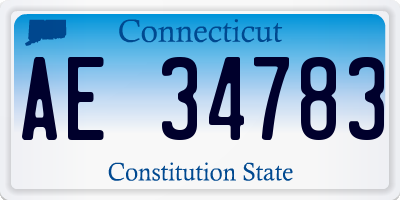 CT license plate AE34783