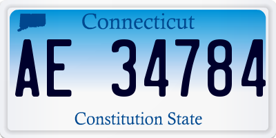 CT license plate AE34784